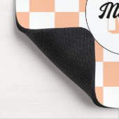 Prüfpfirsichweißes geometrisches Retrogramm Mousepad (Ecke)