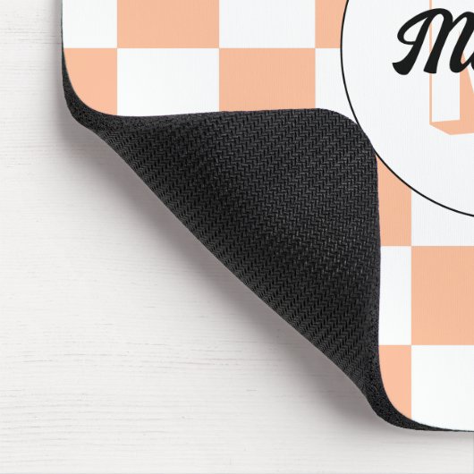 Prüfpfirsichweißes geometrisches Retrogramm Mousepad (Ecke)