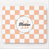 Prüfpfirsichweißes geometrisches Retrogramm Mousepad (Vorne)