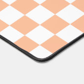 Prüfpfirsichweißes geometrisches Retrogramm Schreibtischunterlage (Ecke)