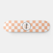 Prüfpfirsichweißes geometrisches Retrogramm Skateboard (Horizontal)
