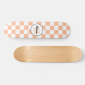 Prüfpfirsichweißes geometrisches Retrogramm Skateboard (Horizontal)