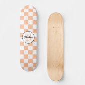 Prüfpfirsichweißes geometrisches Retrogramm Skateboard (Vorderseite)