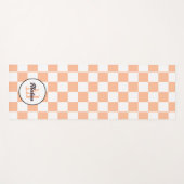 Prüfpfirsichweißes geometrisches Retrogramm Yogamatte (Vorderseite (Horizontal))