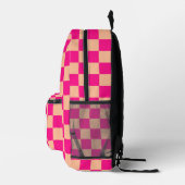 Prüfquadrat, Hot-Rosa-Pfirsichgeometrie Monogramm Bedruckter Rucksack (Rechts)