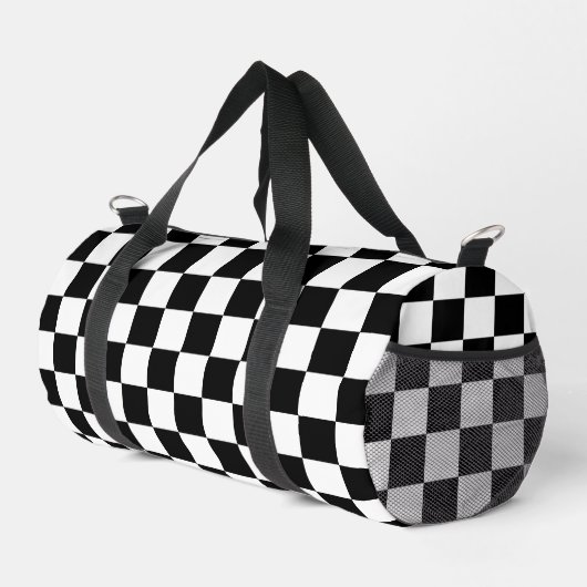 Prüfquadrat Schwarz-Weiß-Geometrie Duffle Bag (Rechte Ecke)
