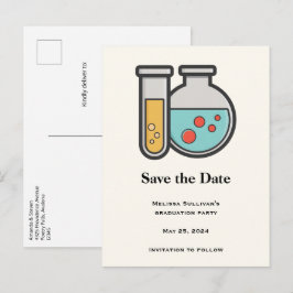 Prüfrohr und Beaker für die Chemie Ankündigungspostkarte