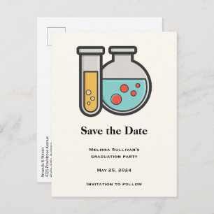 Prüfrohr und Beaker für die Chemie Ankündigungspostkarte