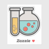 Prüfrohr und Beaker für die Chemie Aufkleber (Blatt)