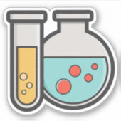 Prüfrohr und Beaker für die Chemie Aufkleber (Vorderseite)