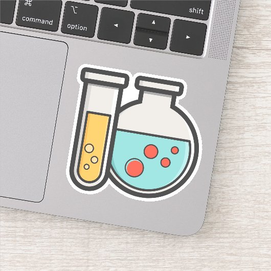 Prüfrohr und Beaker für die Chemie Aufkleber (Detail)