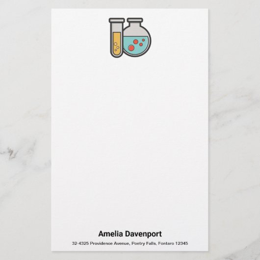 Prüfrohr und Beaker für die Chemie Briefpapier (Vorderseite)