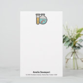 Prüfrohr und Beaker für die Chemie Briefpapier (Stehend Vorderseite)