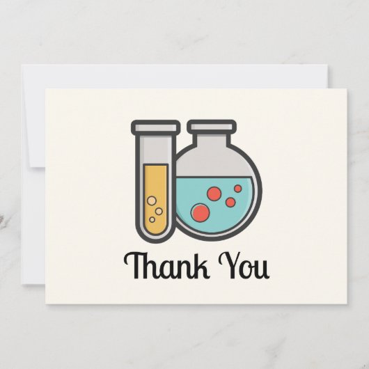 Prüfrohr und Beaker für die Chemie Dankeskarte (Vorderseite)