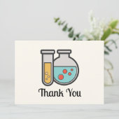 Prüfrohr und Beaker für die Chemie Dankeskarte (Stehend Vorderseite)