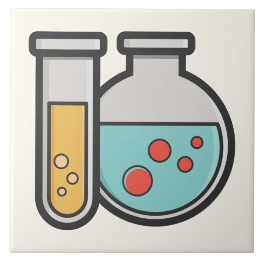 Prüfrohr und Beaker für die Chemie Fliese (Vorderseite)