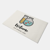 Prüfrohr und Beaker für die Chemie Fußmatte (Schrägansicht)