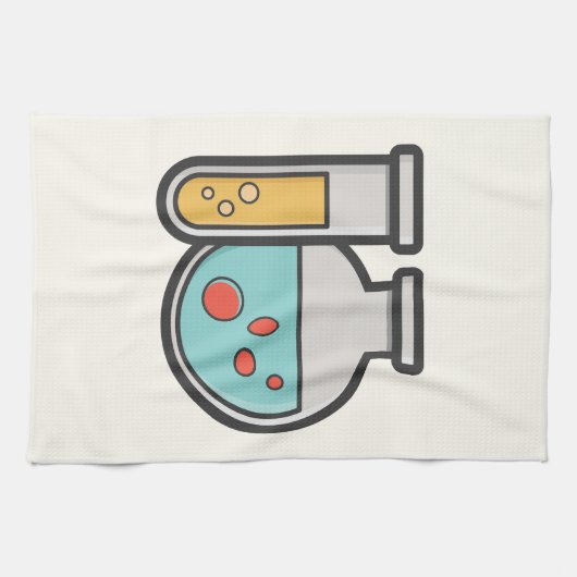 Prüfrohr und Beaker für die Chemie Geschirrtuch (Horizontal)