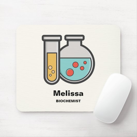Prüfrohr und Beaker für die Chemie Mousepad (Mit Mouse)