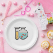 Prüfrohr und Beaker für die Chemie Pappteller (Party)