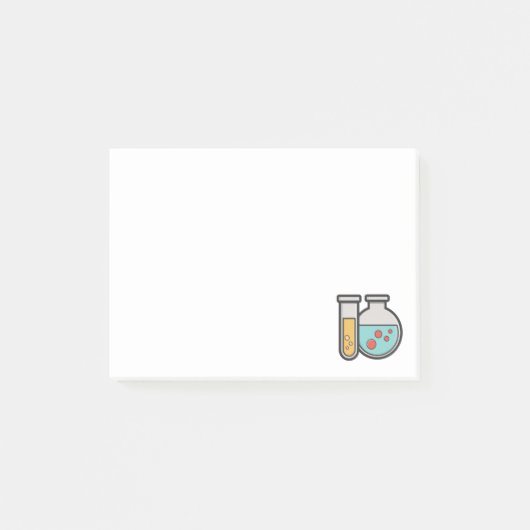 Prüfrohr und Beaker für die Chemie Post-it Klebezettel (Vorderseite)