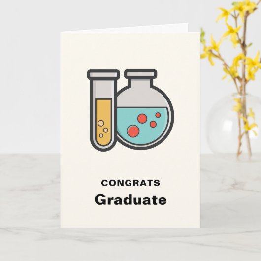 Prüfröhre und Beaker-Abschluss Karte (Gelbe Blume)