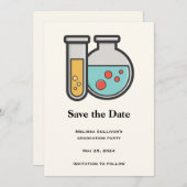 Prüfröhre und Beaker-Abschluss Save The Date (Vorne/Hinten)