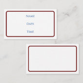 Prüfstandkarte Begleitkarte (Vorne/Hinten)