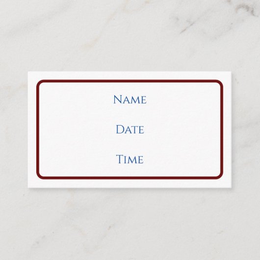 Prüfstandkarte Begleitkarte (Vorderseite)