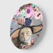 PRÜFSTATUS/ELEGANTE KATZE, GROSSE DIVA HAT UND ROS GROßE WANDUHR (Winkel)