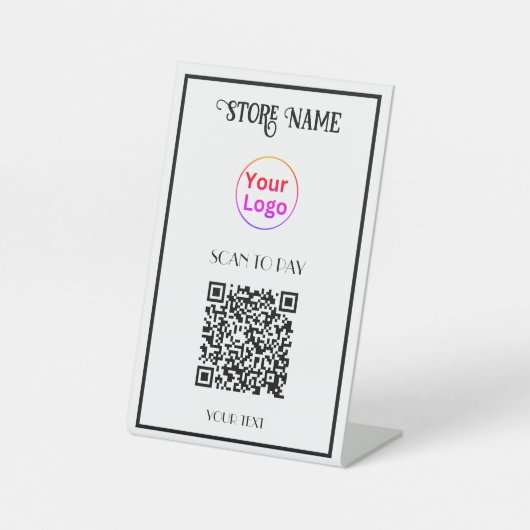 Prüfung auf Bezahlung von QR-Code Sockelschild (Vorderseite)