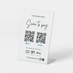 Prüfung auf minimalistisches Design für zwei QR-Co Sockelschild