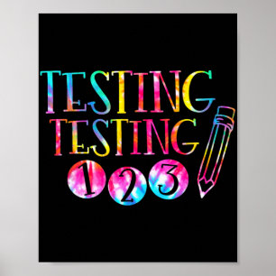 Prüfung des Farbtesttages Lehrer 1-2-3 Poster