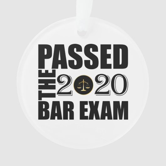 Prüfung für die Bar 2020 bestanden Ornament (Vorderseite)