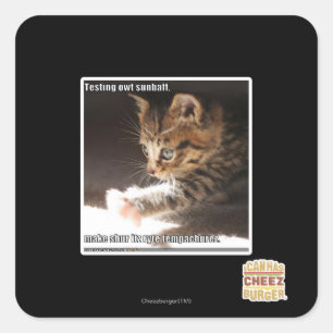 Prüfung owt sunbaff quadratischer aufkleber