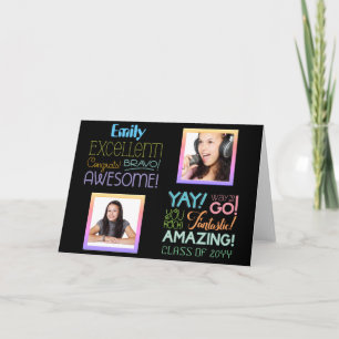 Prüfungserfolg FOTOCOLLAGE Herzlichen Glückwunsch Karte