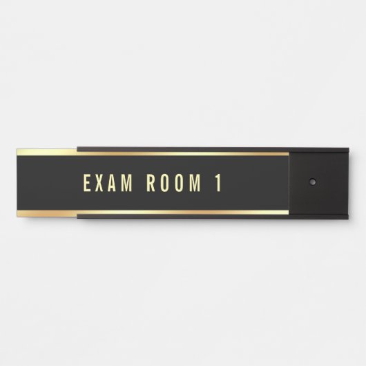 Prüfungsraum für Schwarz-Gold-Vorlage Türschild (Vorderseite )