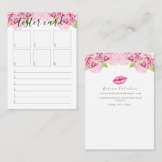 Prüfvorrichtungs-Karte - Lippenstift-Muster-Karte Visitenkarte (Vorne/Hinten)