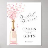 Prunkvolles Brunch Rosa Karten Geschenke Brautpart Poster (Vorne)