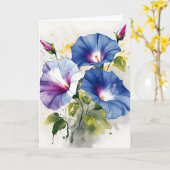 Prunkwinde - Aquarellblumen Karte (Gelbe Blume)