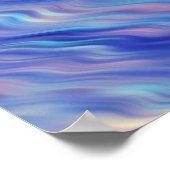 Prunkwinde Blau Wellenförmige Textur Poster (Ecke)