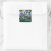 Prunkwinde Bleiglas Quadratischer Aufkleber (Tasche)