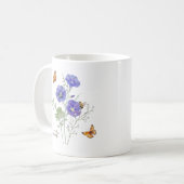 Prunkwinde Geburtsmonatsblume Kaffeetasse (Vorderseite Links)
