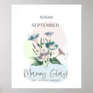 Prunkwinde Geburtstagsblume für September Poster