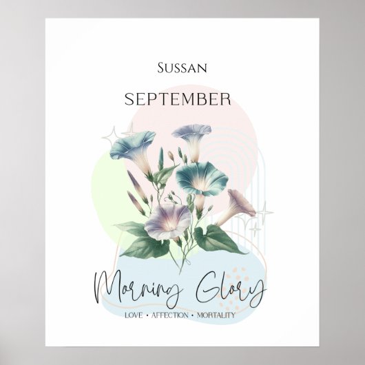 Prunkwinde Geburtstagsblume für September Poster (Vorne)