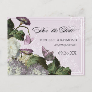Prunkwinde-Hortensie -  Save the Date Postkarte