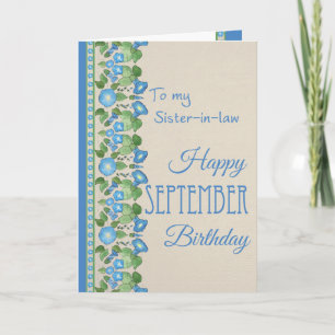 Prunkwinde September Geburtstag: Schwägerin Karte