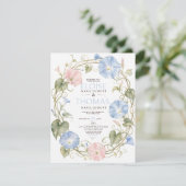 Prunkwinden-Hochzeit Botanischer Wildblumengarten Einladung (Stehend Vorderseite)