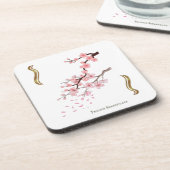 Prunus Serrulata T dessous de verre Getränkeuntersetzer (Linke Seite)