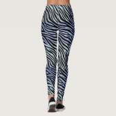 Pruple und graue Tone Zebra Print Leggings (Rückseite)